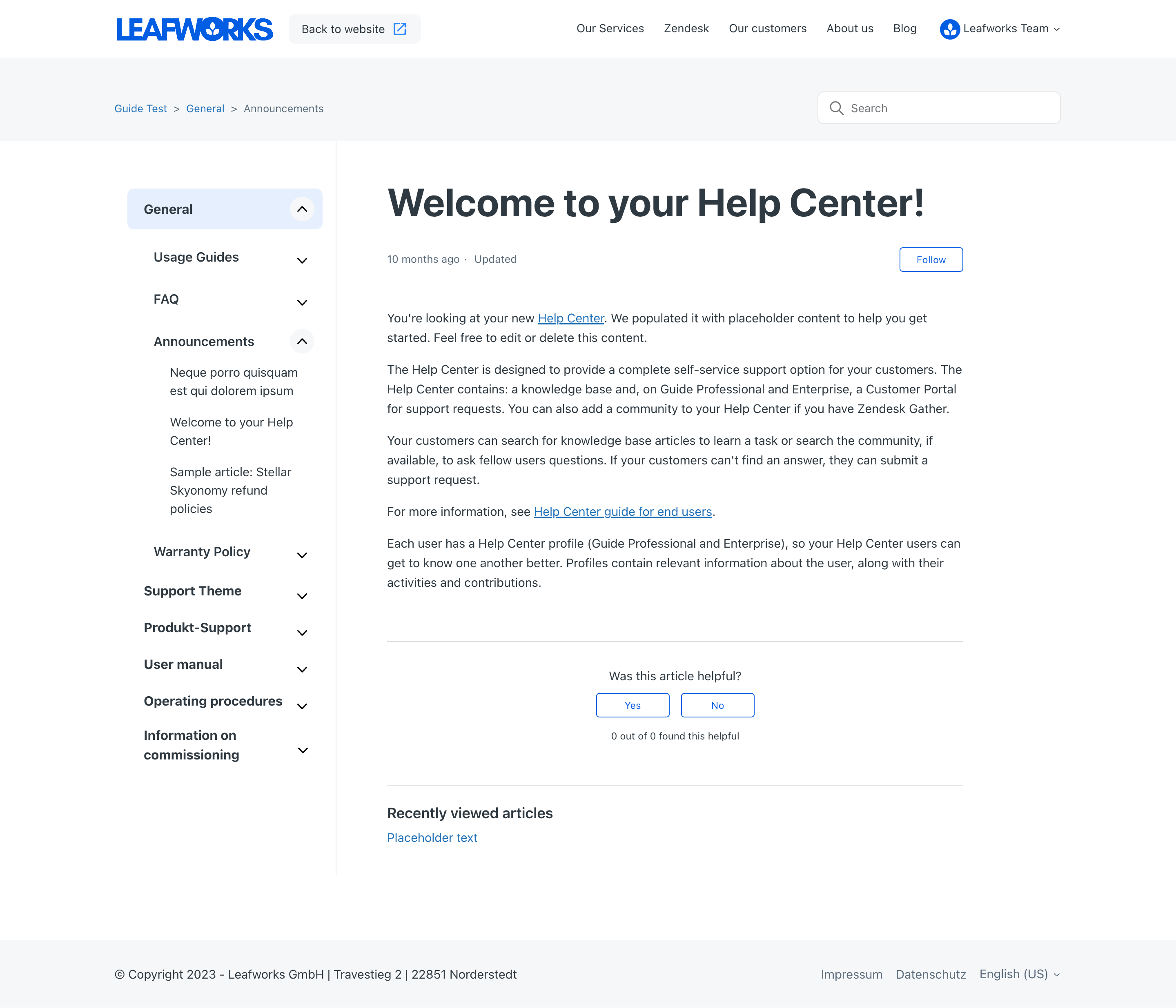 Leafworks - Leafworks help center theme for Zendesk